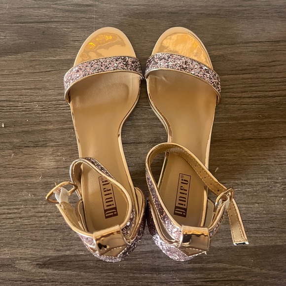 Rose Gold Glitter Heels - Picture 5 of 9